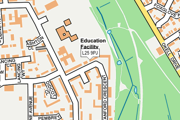 L25 9PJ map - OS OpenMap – Local (Ordnance Survey)