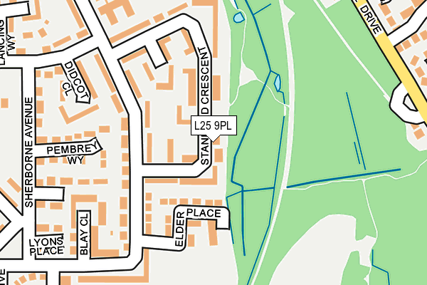 L25 9PL map - OS OpenMap – Local (Ordnance Survey)