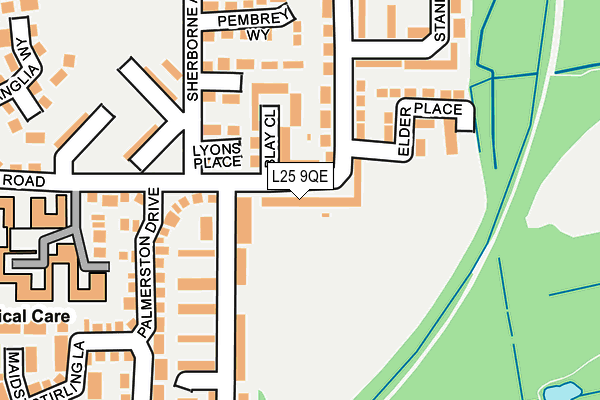 L25 9QE map - OS OpenMap – Local (Ordnance Survey)