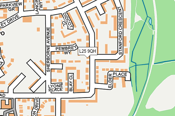 L25 9QH map - OS OpenMap – Local (Ordnance Survey)