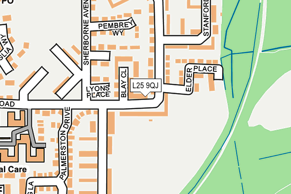 L25 9QJ map - OS OpenMap – Local (Ordnance Survey)