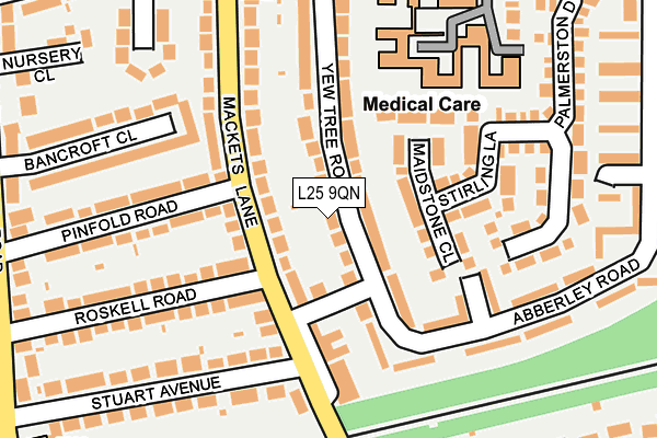 L25 9QN map - OS OpenMap – Local (Ordnance Survey)