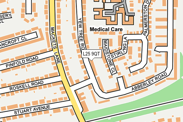 L25 9QT map - OS OpenMap – Local (Ordnance Survey)