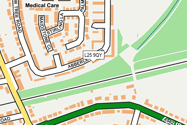 L25 9QY map - OS OpenMap – Local (Ordnance Survey)