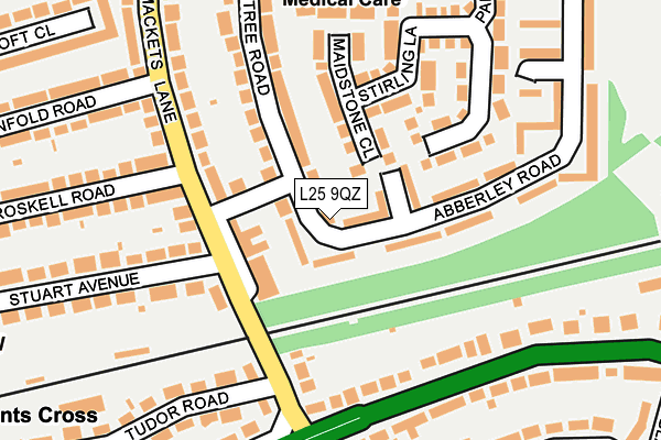 L25 9QZ map - OS OpenMap – Local (Ordnance Survey)