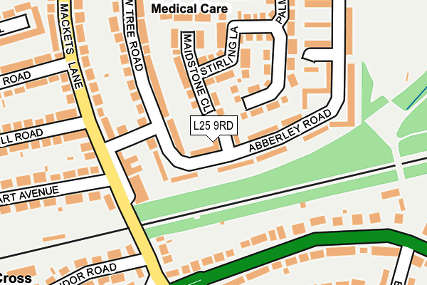 L25 9RD map - OS OpenMap – Local (Ordnance Survey)