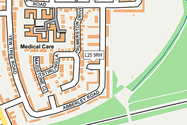 L25 9RH map - OS OpenMap – Local (Ordnance Survey)