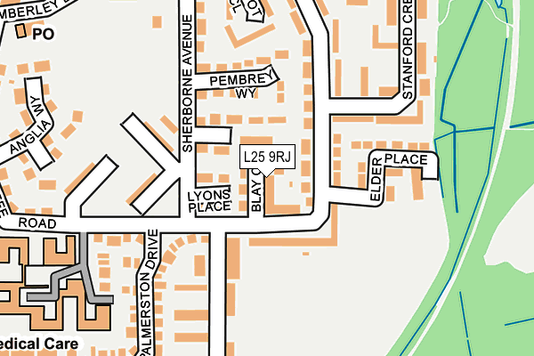 L25 9RJ map - OS OpenMap – Local (Ordnance Survey)