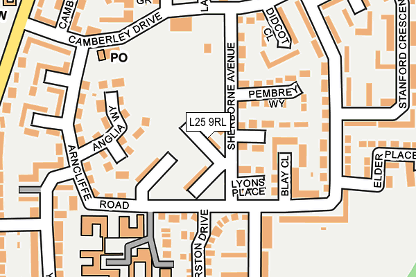 L25 9RL map - OS OpenMap – Local (Ordnance Survey)