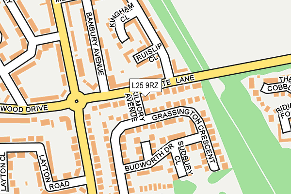 L25 9RZ map - OS OpenMap – Local (Ordnance Survey)