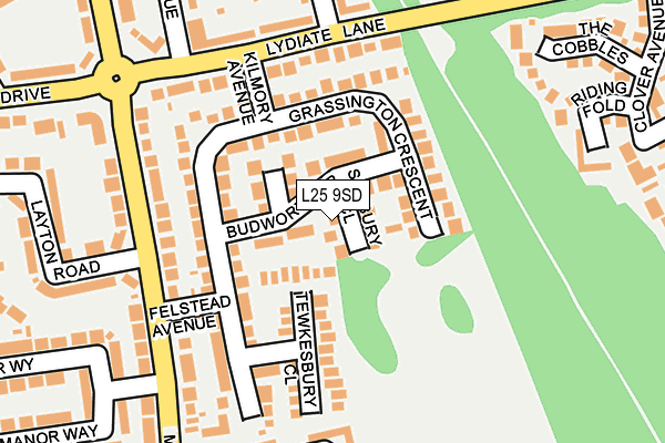 L25 9SD map - OS OpenMap – Local (Ordnance Survey)