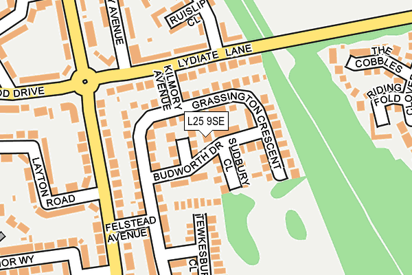 L25 9SE map - OS OpenMap – Local (Ordnance Survey)