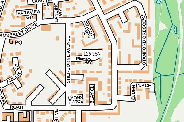 L25 9SN map - OS OpenMap – Local (Ordnance Survey)