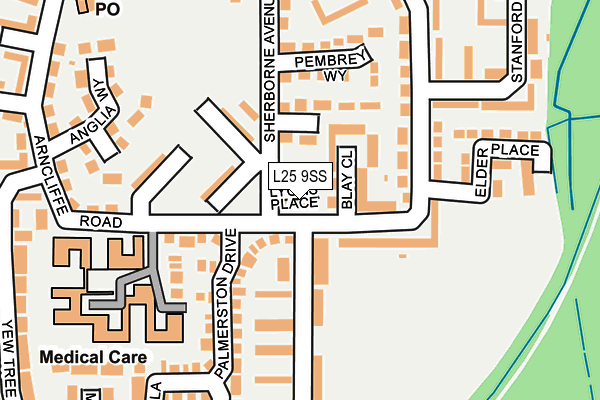 L25 9SS map - OS OpenMap – Local (Ordnance Survey)