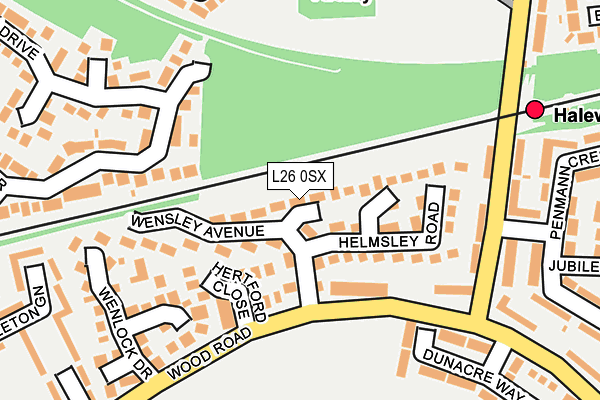 L26 0SX map - OS OpenMap – Local (Ordnance Survey)