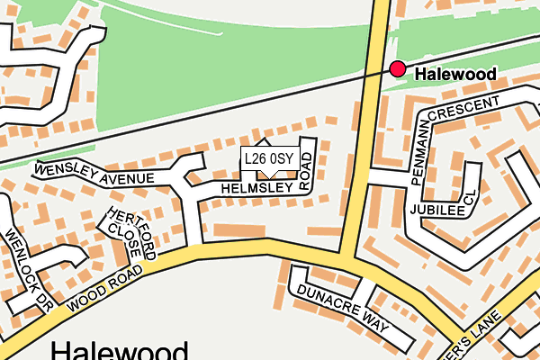 L26 0SY map - OS OpenMap – Local (Ordnance Survey)