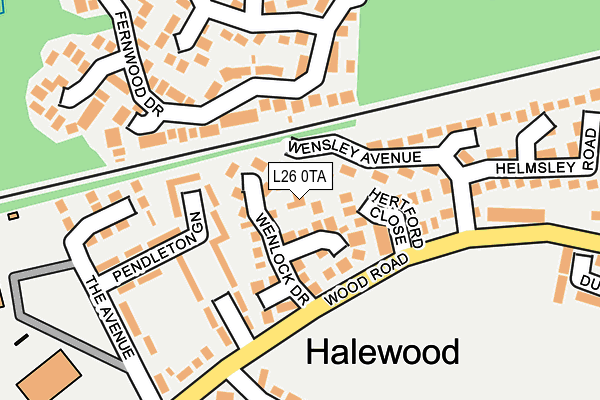 L26 0TA map - OS OpenMap – Local (Ordnance Survey)