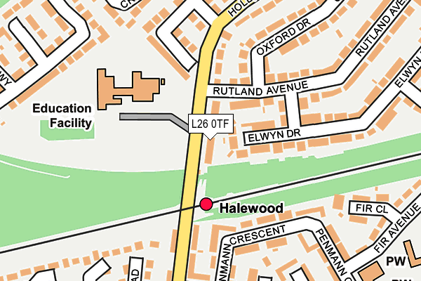 L26 0TF map - OS OpenMap – Local (Ordnance Survey)