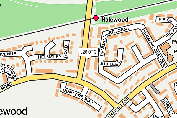 L26 0TG map - OS OpenMap – Local (Ordnance Survey)