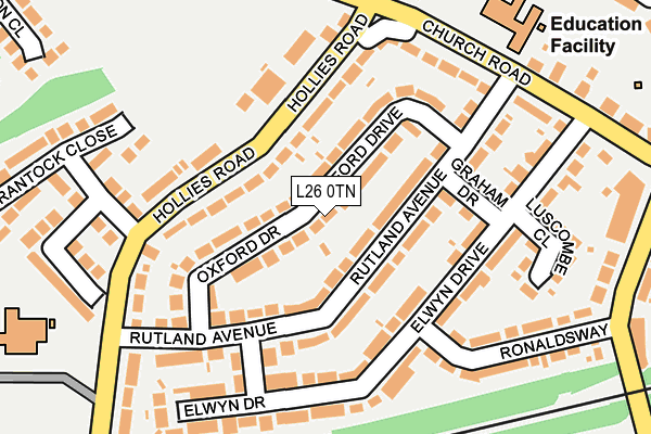 L26 0TN map - OS OpenMap – Local (Ordnance Survey)