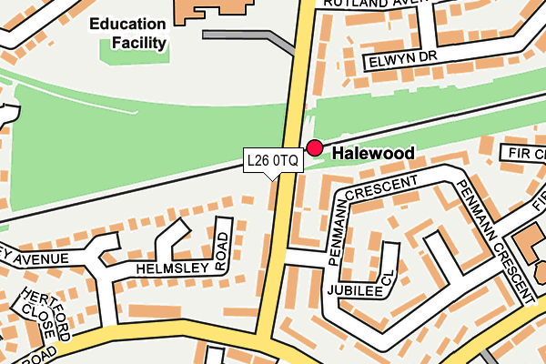 L26 0TQ map - OS OpenMap – Local (Ordnance Survey)