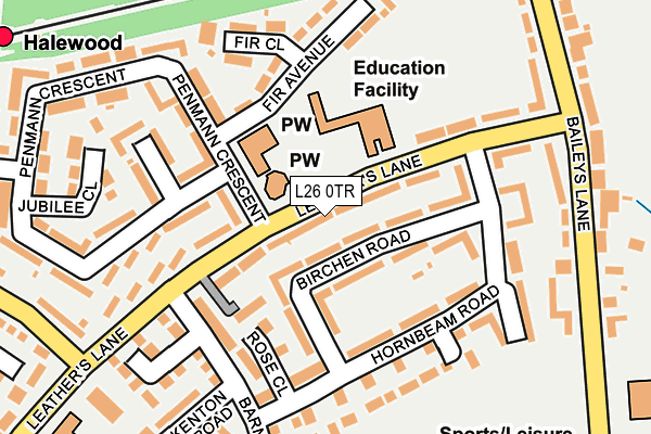 L26 0TR map - OS OpenMap – Local (Ordnance Survey)