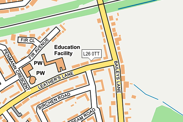 L26 0TT map - OS OpenMap – Local (Ordnance Survey)