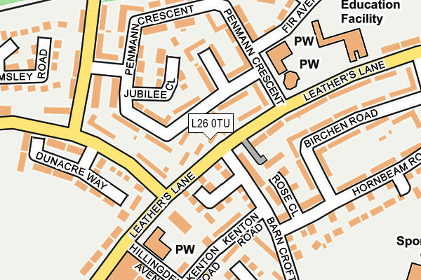 L26 0TU map - OS OpenMap – Local (Ordnance Survey)