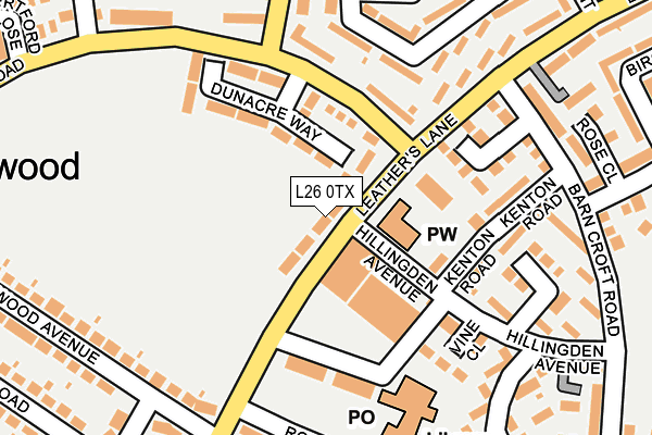 L26 0TX map - OS OpenMap – Local (Ordnance Survey)