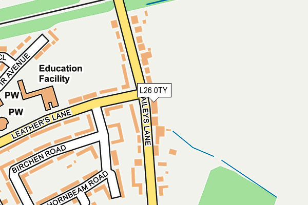 L26 0TY map - OS OpenMap – Local (Ordnance Survey)