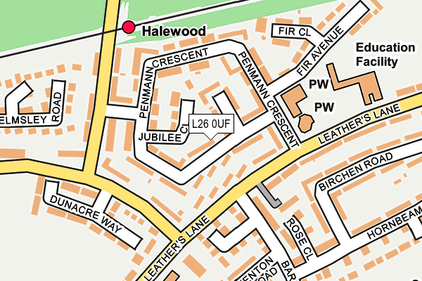 L26 0UF map - OS OpenMap – Local (Ordnance Survey)