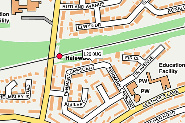 L26 0UG map - OS OpenMap – Local (Ordnance Survey)