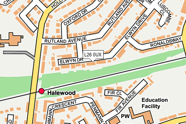 L26 0UX map - OS OpenMap – Local (Ordnance Survey)