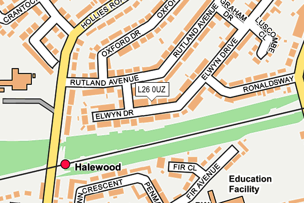 L26 0UZ map - OS OpenMap – Local (Ordnance Survey)