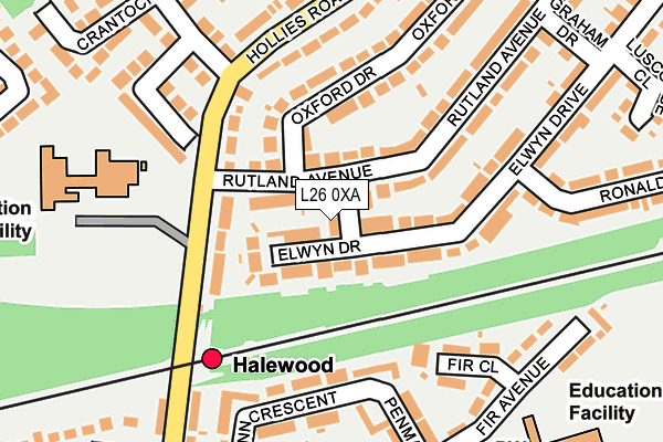 L26 0XA map - OS OpenMap – Local (Ordnance Survey)