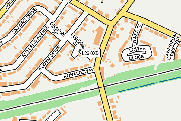 L26 0XD map - OS OpenMap – Local (Ordnance Survey)