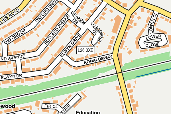 L26 0XE map - OS OpenMap – Local (Ordnance Survey)