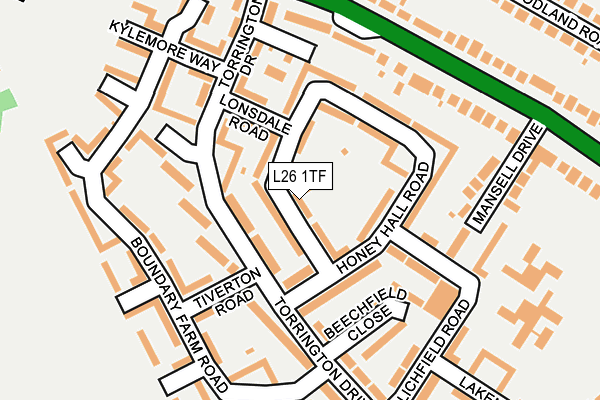 L26 1TF map - OS OpenMap – Local (Ordnance Survey)