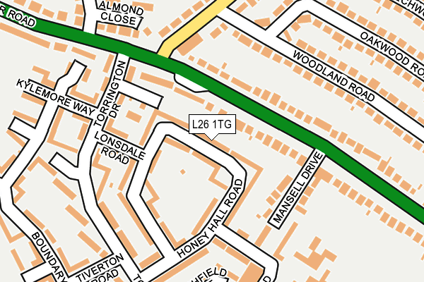 L26 1TG map - OS OpenMap – Local (Ordnance Survey)