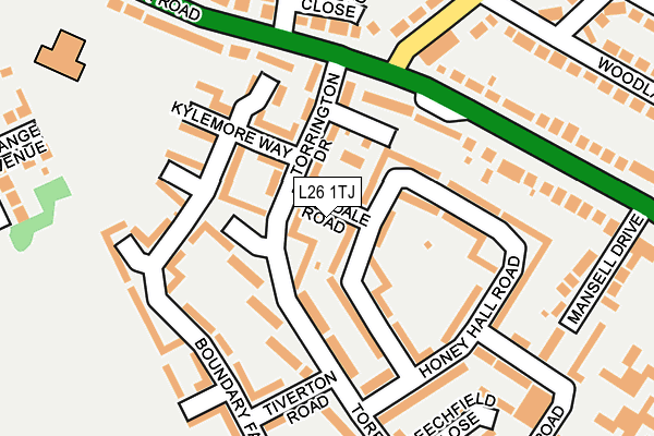 L26 1TJ map - OS OpenMap – Local (Ordnance Survey)