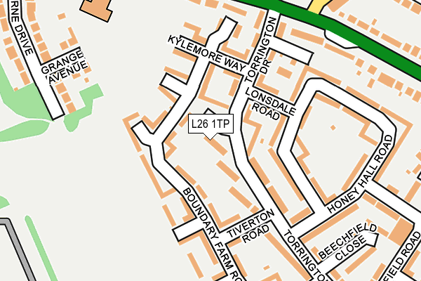 L26 1TP map - OS OpenMap – Local (Ordnance Survey)