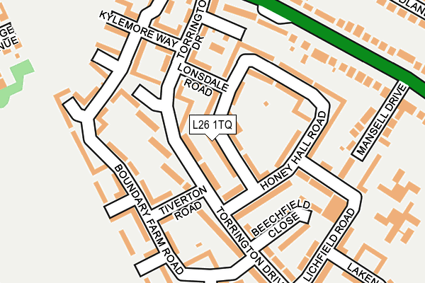 L26 1TQ map - OS OpenMap – Local (Ordnance Survey)