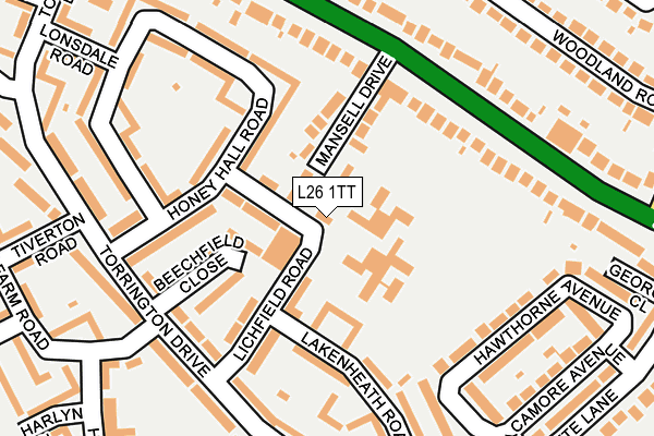 L26 1TT map - OS OpenMap – Local (Ordnance Survey)