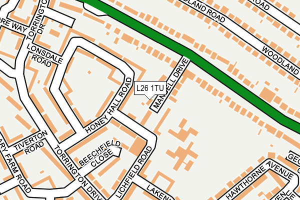 L26 1TU map - OS OpenMap – Local (Ordnance Survey)