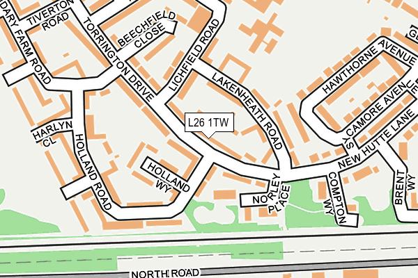 L26 1TW map - OS OpenMap – Local (Ordnance Survey)