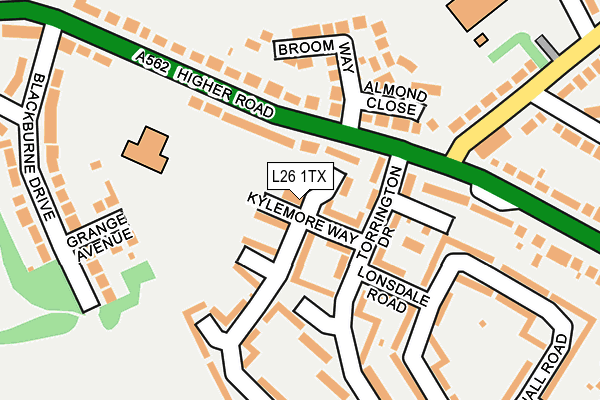 L26 1TX map - OS OpenMap – Local (Ordnance Survey)