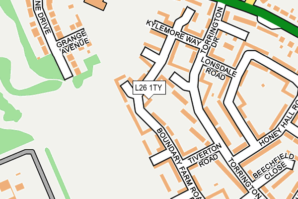 L26 1TY map - OS OpenMap – Local (Ordnance Survey)
