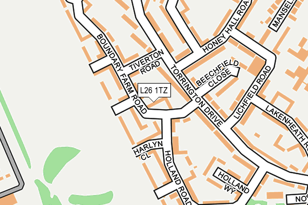 L26 1TZ map - OS OpenMap – Local (Ordnance Survey)