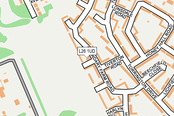 L26 1UD map - OS OpenMap – Local (Ordnance Survey)