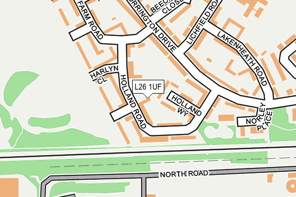 L26 1UF map - OS OpenMap – Local (Ordnance Survey)